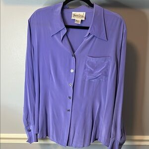 Vintage Diane Von Furstenberg Lavender Silk Blouse